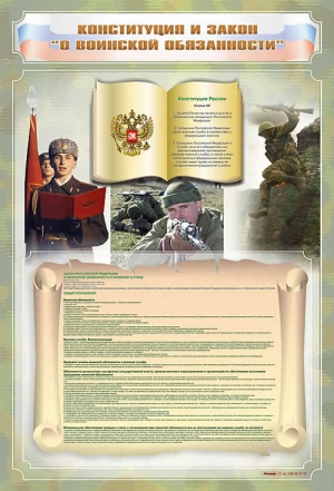 Стенд-уголок "Конституция РФ и Федеральный закон  "О воинской обязанности и военной службе"