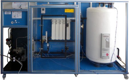 Система горячего водоснабжения и учебное устройство нагревавтельного элемента, управление с компьютера (ПК)