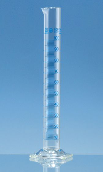 Градуированный цилиндр, высокая форма, BLAUBRAND®, класс A, Boro 3.3, DE-M