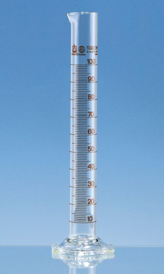 Градуированный цилиндр, высокая форма, BLAUBRAND® ETERNA, класс A, Boro 3.3, DE-M
