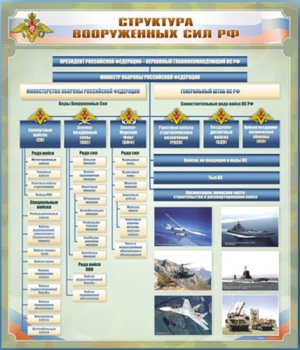 Стенд "Структура Вооружённых Сил РФ. Рода и виды войск"